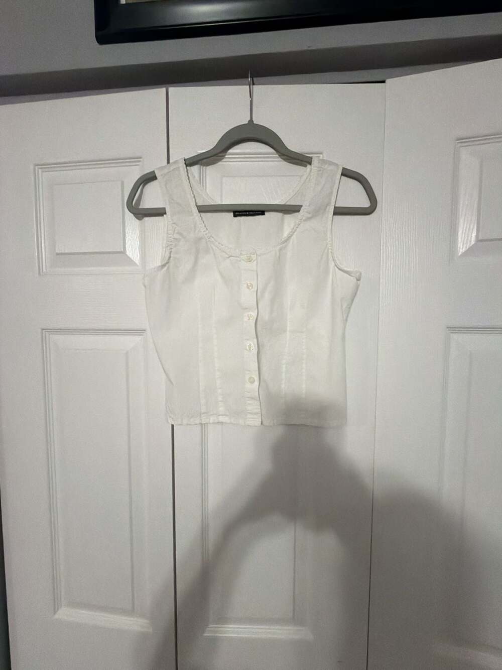 Brandy Melville White Button-Front Tank Top Vest